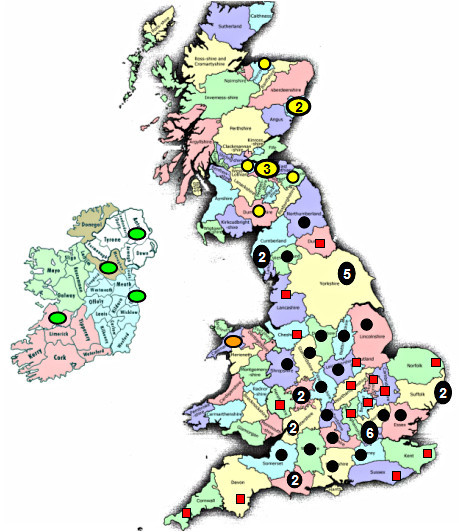 18th-century grammar writers in ECEG: Place of Birth in the British Isles.