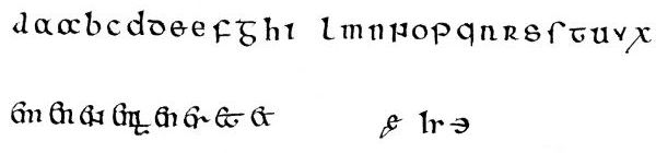 Alphabet of the third scribe (John)