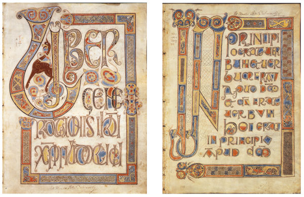 The initial pages of the Gospels of Matthew and John