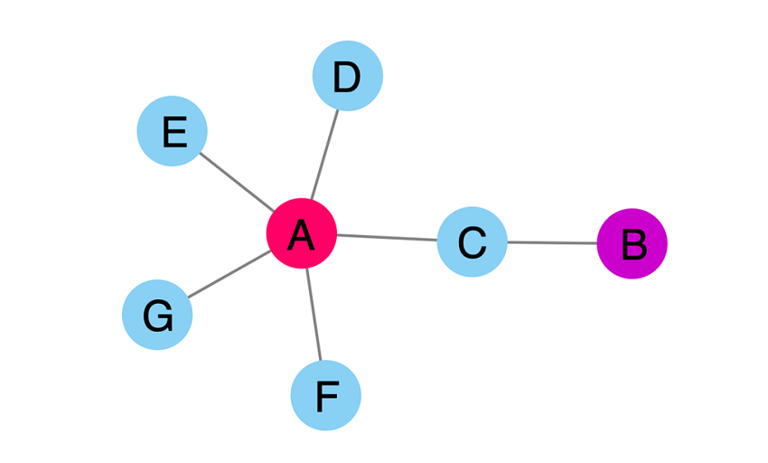 Figure 7. Simple network showing one shared node.